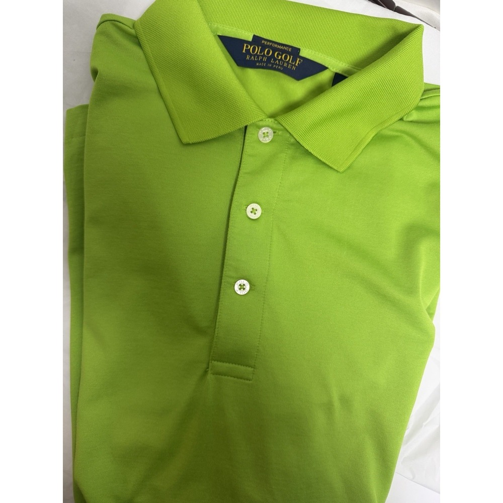 Polo Ralph Lauren Polo Shirt Mens L Performance Fit Green Short Sleeve Pony